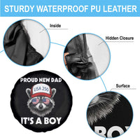 Proud New Dad It's A Boy Spare Tire Cover Raccoon Patriotic America 250th Anniversary