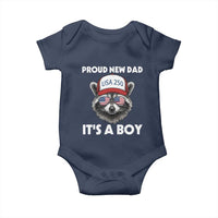 Proud New Dad It's A Boy Baby Onesie Raccoon Patriotic America 250th Anniversary