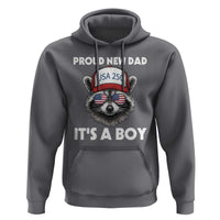 Proud New Dad It's A Boy Hoodie Raccoon Patriotic America 250th Anniversary