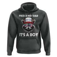 Proud New Dad It's A Boy Hoodie Raccoon Patriotic America 250th Anniversary