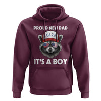 Proud New Dad It's A Boy Hoodie Raccoon Patriotic America 250th Anniversary