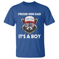 Proud New Dad It's A Boy T Shirt Raccoon Patriotic America 250th Anniversary