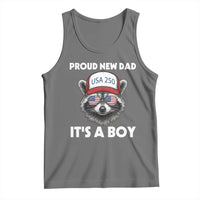 Proud New Dad It's A Boy Tank Top Raccoon Patriotic America 250th Anniversary