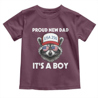 Proud New Dad It's A Boy Toddler T Shirt Raccoon Patriotic America 250th Anniversary