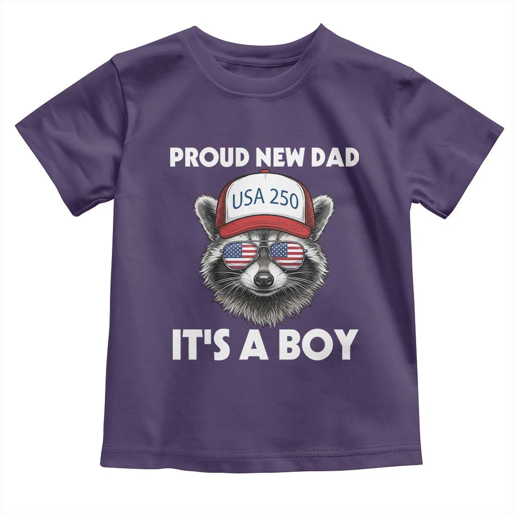 Proud New Dad It's A Boy Toddler T Shirt Raccoon Patriotic America 250th Anniversary