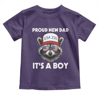 Proud New Dad It's A Boy Toddler T Shirt Raccoon Patriotic America 250th Anniversary