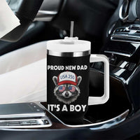 Proud New Dad It's A Boy Tumbler With Handle Raccoon Patriotic America 250th Anniversary