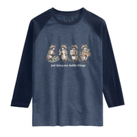 Funny Raccoon Dad Raglan Shirt Just Doing My Daddy Things