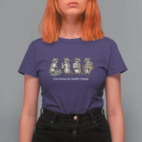 Funny Raccoon Dad T Shirt For Women Just Doing My Daddy Things