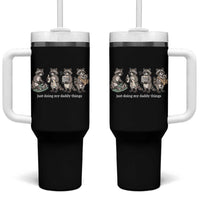 Funny Raccoon Dad Tumbler With Handle Just Doing My Daddy Things
