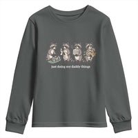 Funny Raccoon Dad Youth Sweatshirt Just Doing My Daddy Things