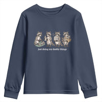 Funny Raccoon Dad Youth Sweatshirt Just Doing My Daddy Things