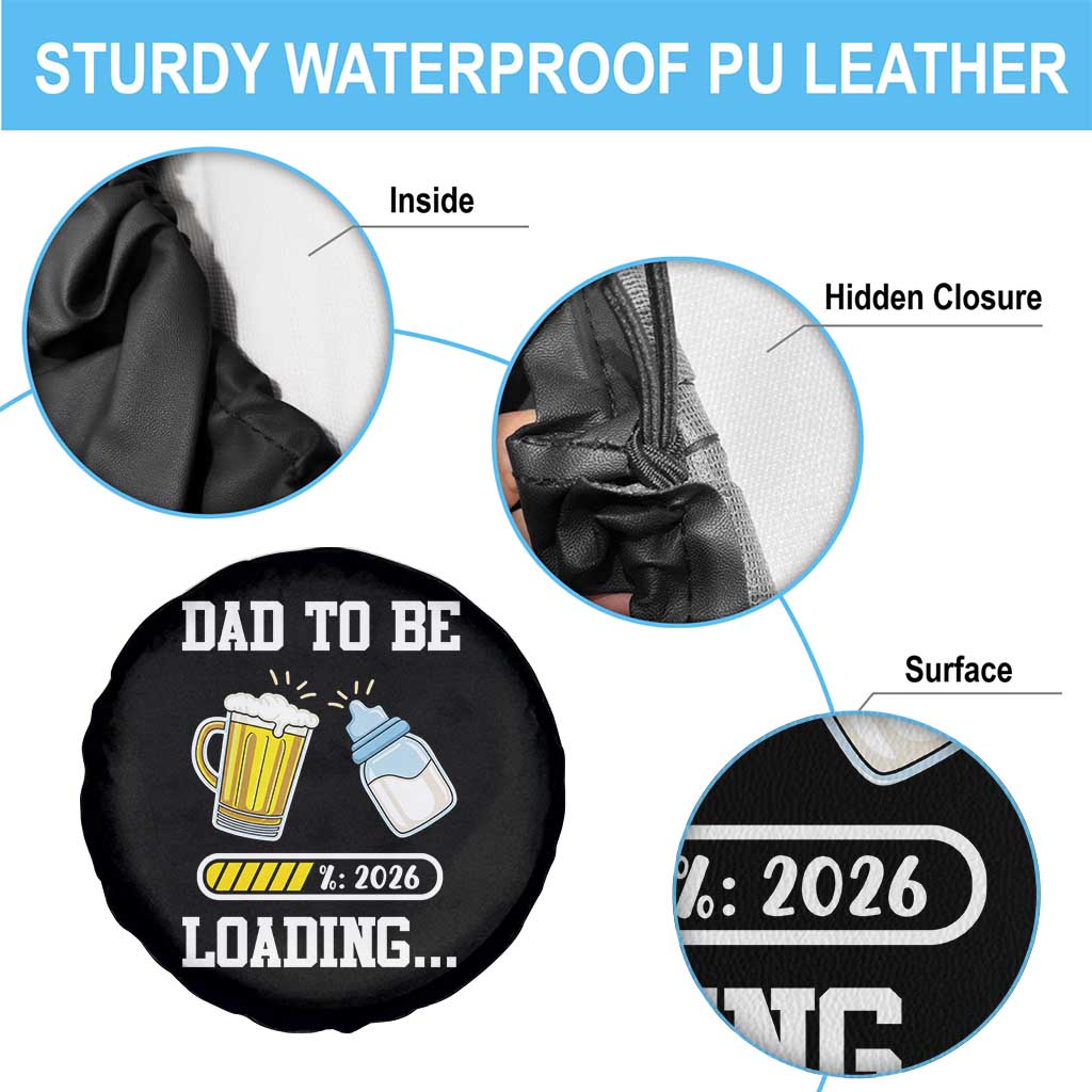 Dad to Be 2026 Spare Tire Cover Funny Pregnancy Reveal