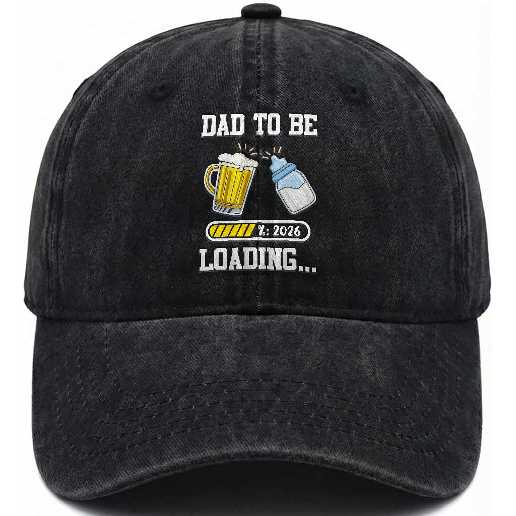 Dad to Be 2026 Washed Cotton Baseball Cap Funny Pregnancy Reveal