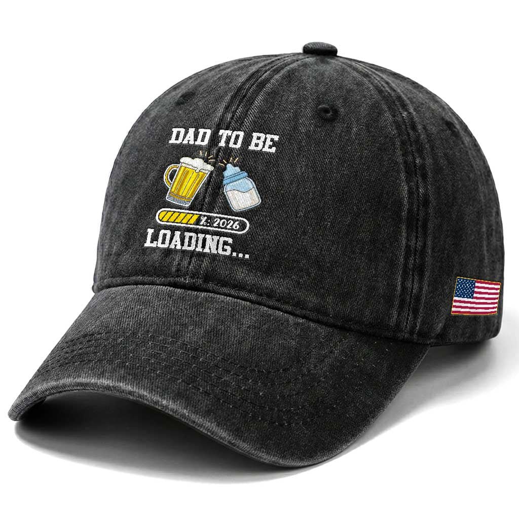 Dad to Be 2026 Washed Cotton Baseball Cap Funny Pregnancy Reveal