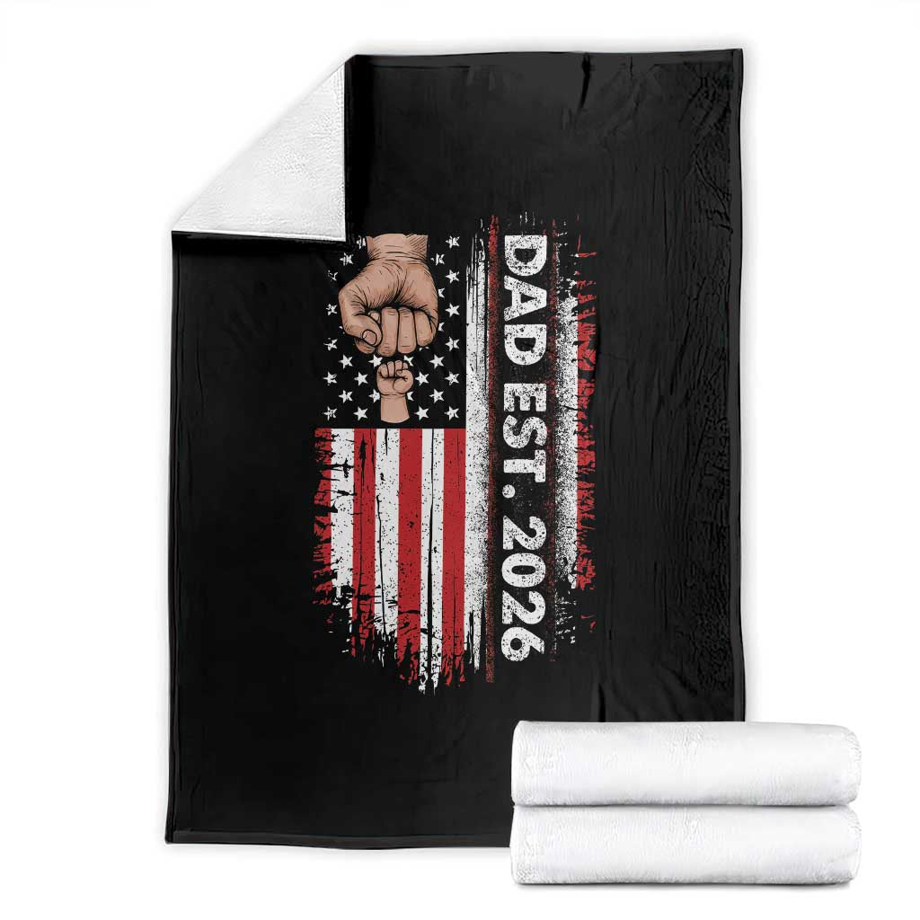 New Dad 2026 Throw Blanket Patriotic US American Flag Gifts Fathers Day