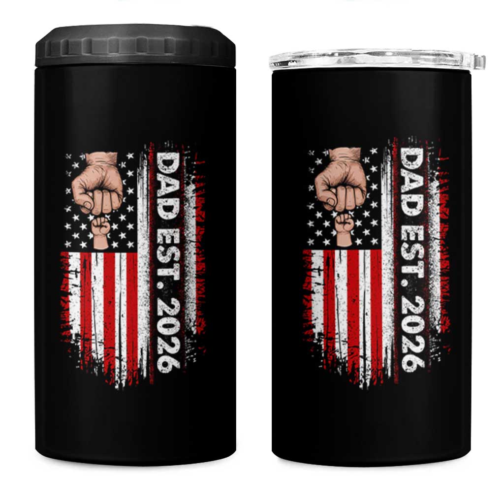 New Dad 2026 4 in 1 Can Cooler Tumbler Patriotic US American Flag Gifts Fathers Day
