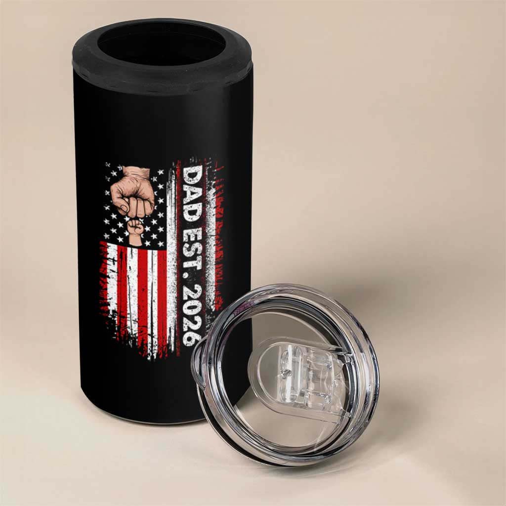 New Dad 2026 4 in 1 Can Cooler Tumbler Patriotic US American Flag Gifts Fathers Day