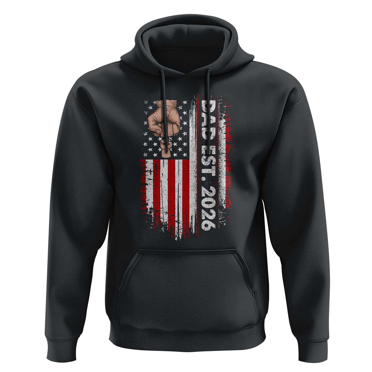 New Dad 2026 Hoodie Patriotic US American Flag Gifts Fathers Day