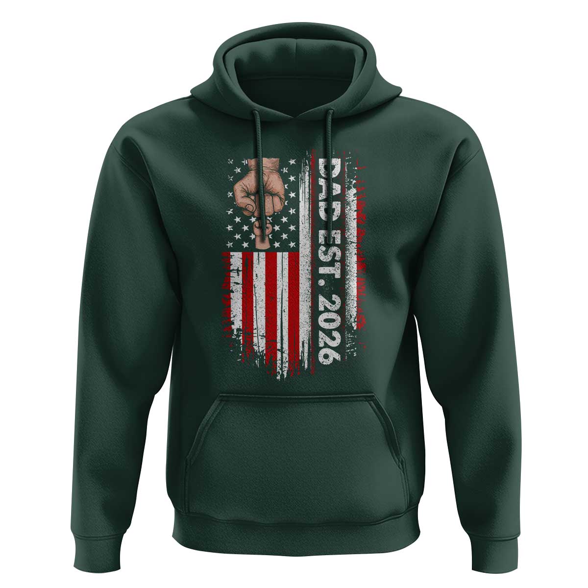 New Dad 2026 Hoodie Patriotic US American Flag Gifts Fathers Day