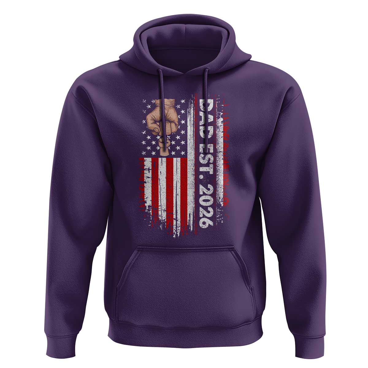 New Dad 2026 Hoodie Patriotic US American Flag Gifts Fathers Day