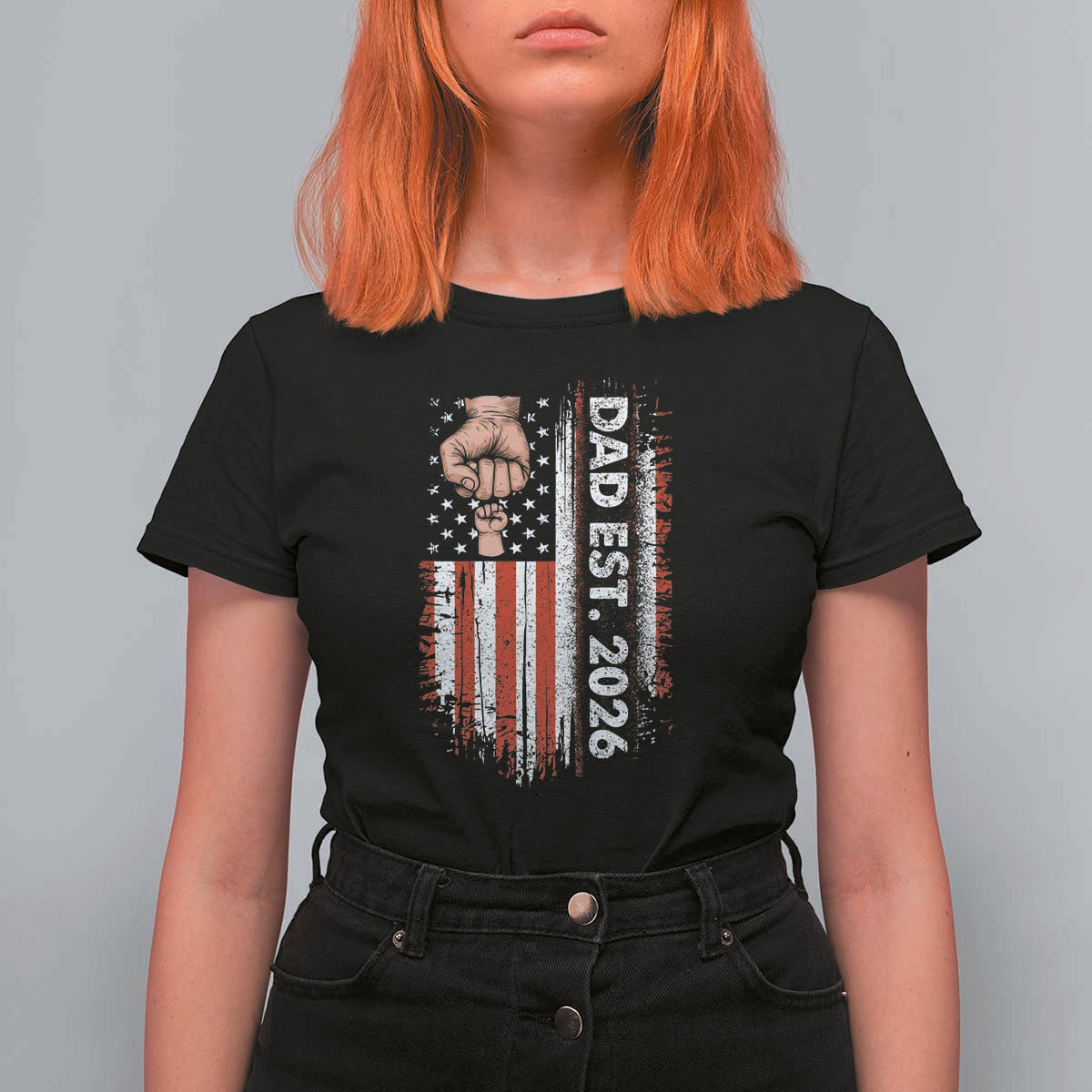 New Dad 2026 T Shirt For Women Patriotic US American Flag Gifts Fathers Day