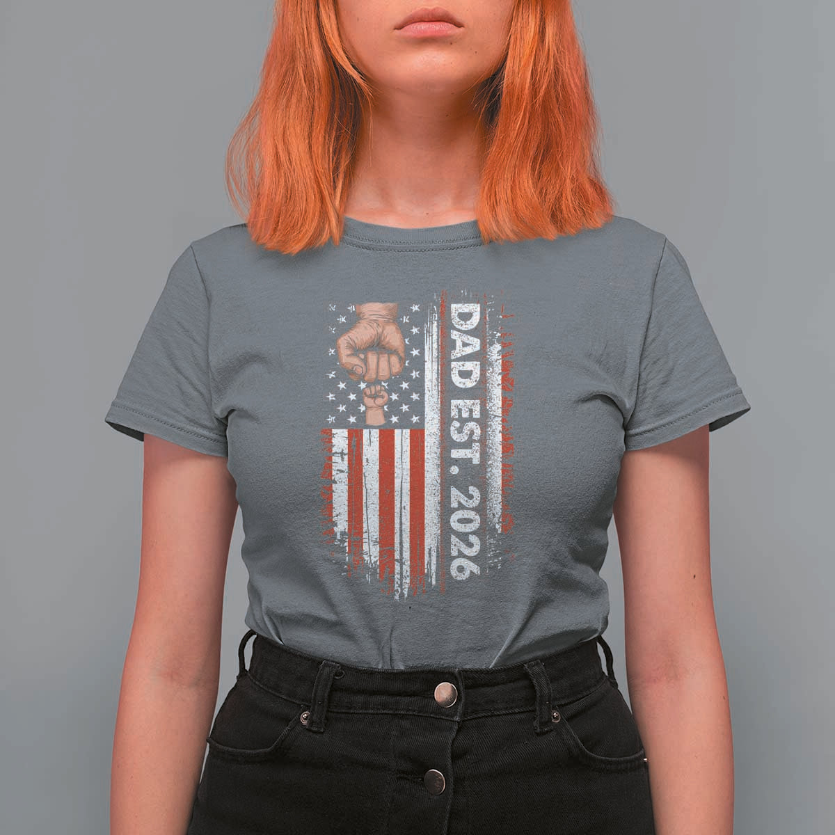 New Dad 2026 T Shirt For Women Patriotic US American Flag Gifts Fathers Day