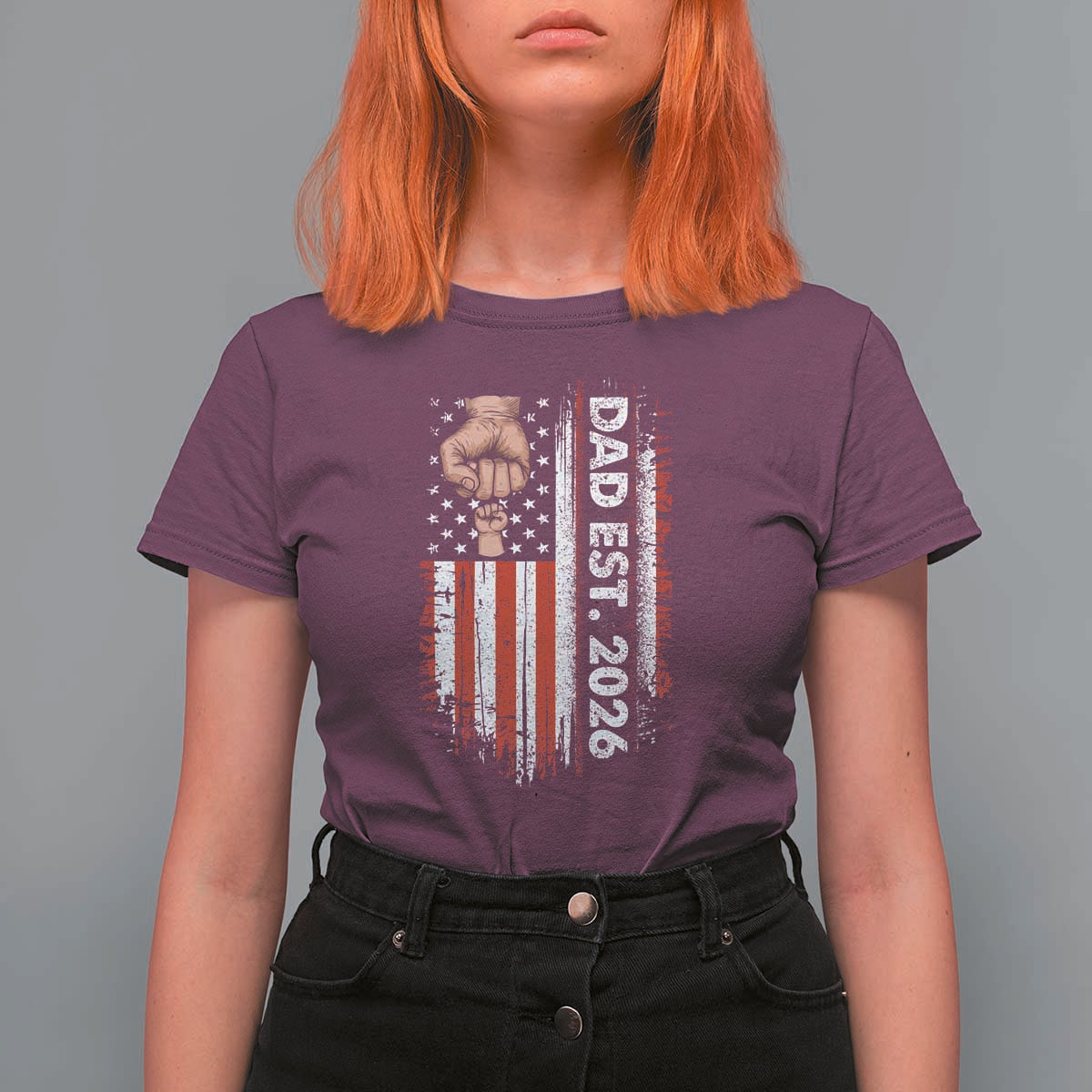 New Dad 2026 T Shirt For Women Patriotic US American Flag Gifts Fathers Day