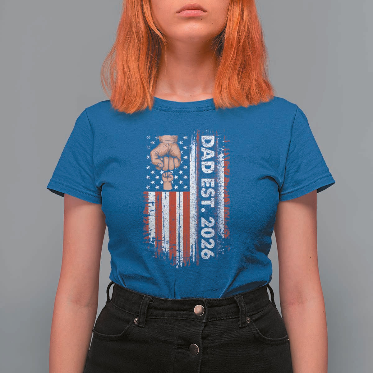 New Dad 2026 T Shirt For Women Patriotic US American Flag Gifts Fathers Day
