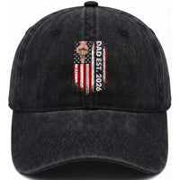 New Dad 2026 Washed Cotton Baseball Cap Patriotic US American Flag Gifts Fathers Day