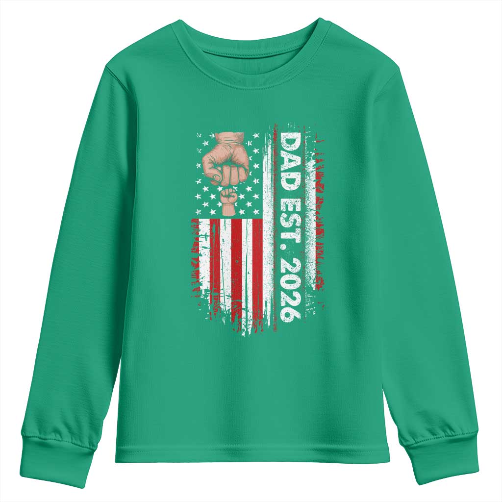 New Dad 2026 Youth Sweatshirt Patriotic US American Flag Gifts Fathers Day