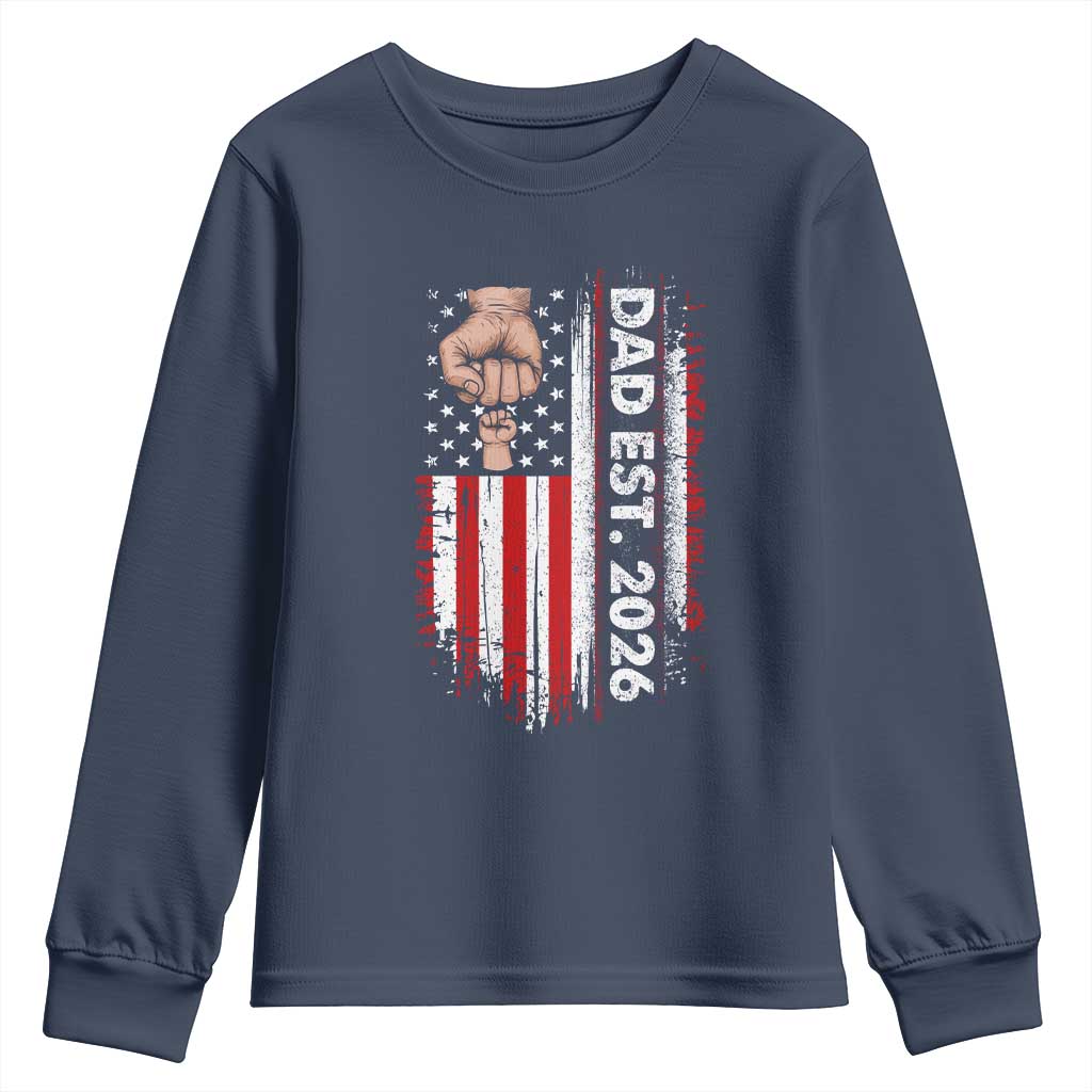 New Dad 2026 Youth Sweatshirt Patriotic US American Flag Gifts Fathers Day