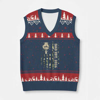 New Dad 2026 V-Neck Knit Sweater Vest Camo American Flag Military Dad Father's Day