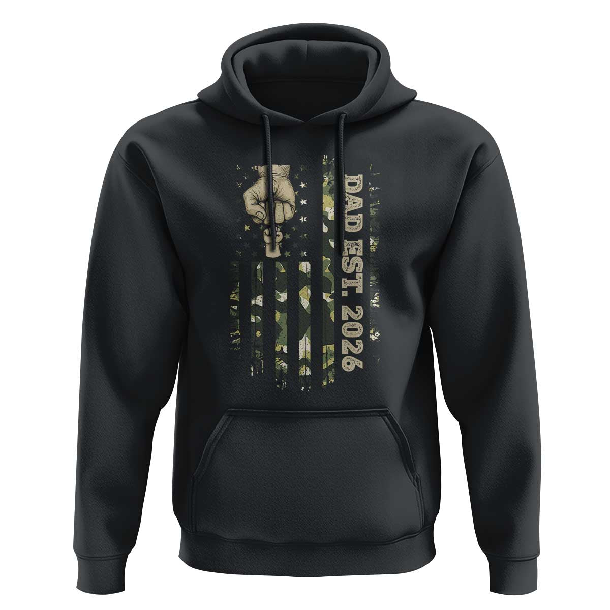 New Dad 2026 Hoodie Camo American Flag Military Dad Father's Day