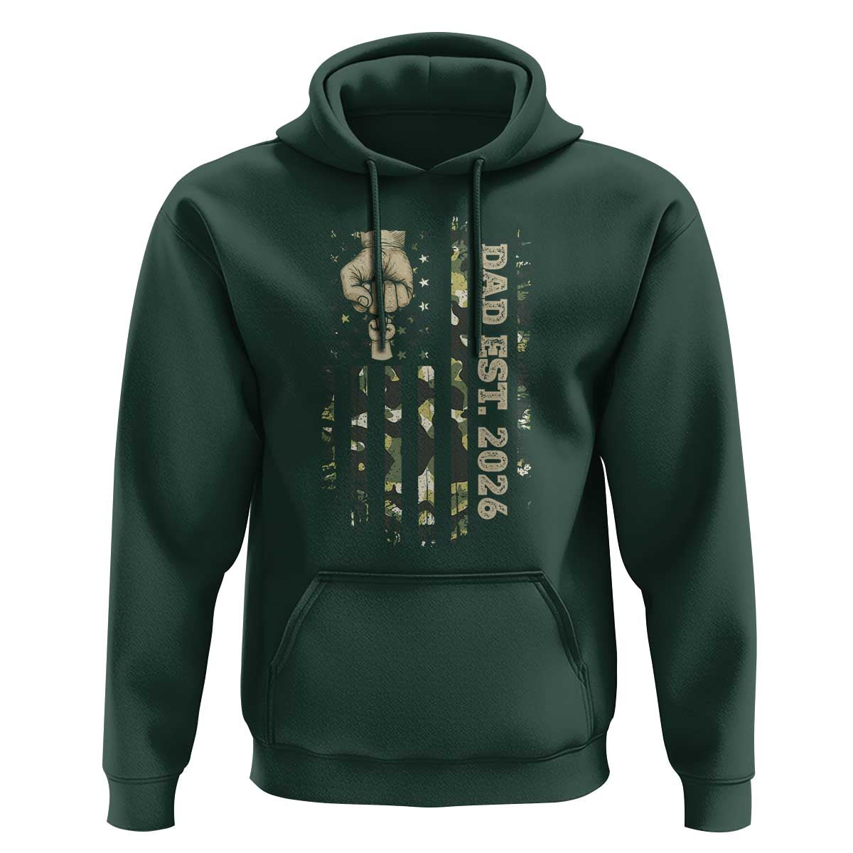 New Dad 2026 Hoodie Camo American Flag Military Dad Father's Day