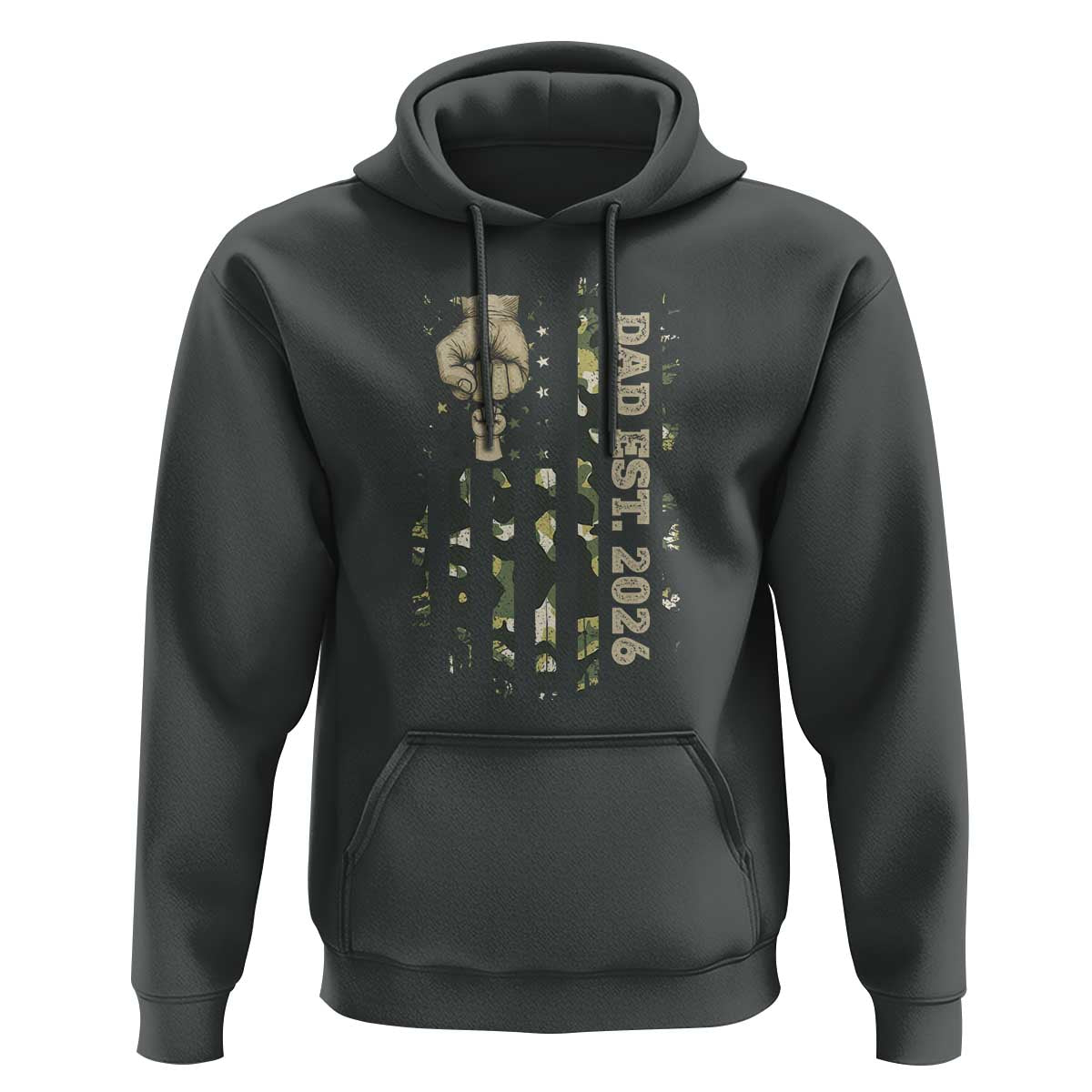 New Dad 2026 Hoodie Camo American Flag Military Dad Father's Day