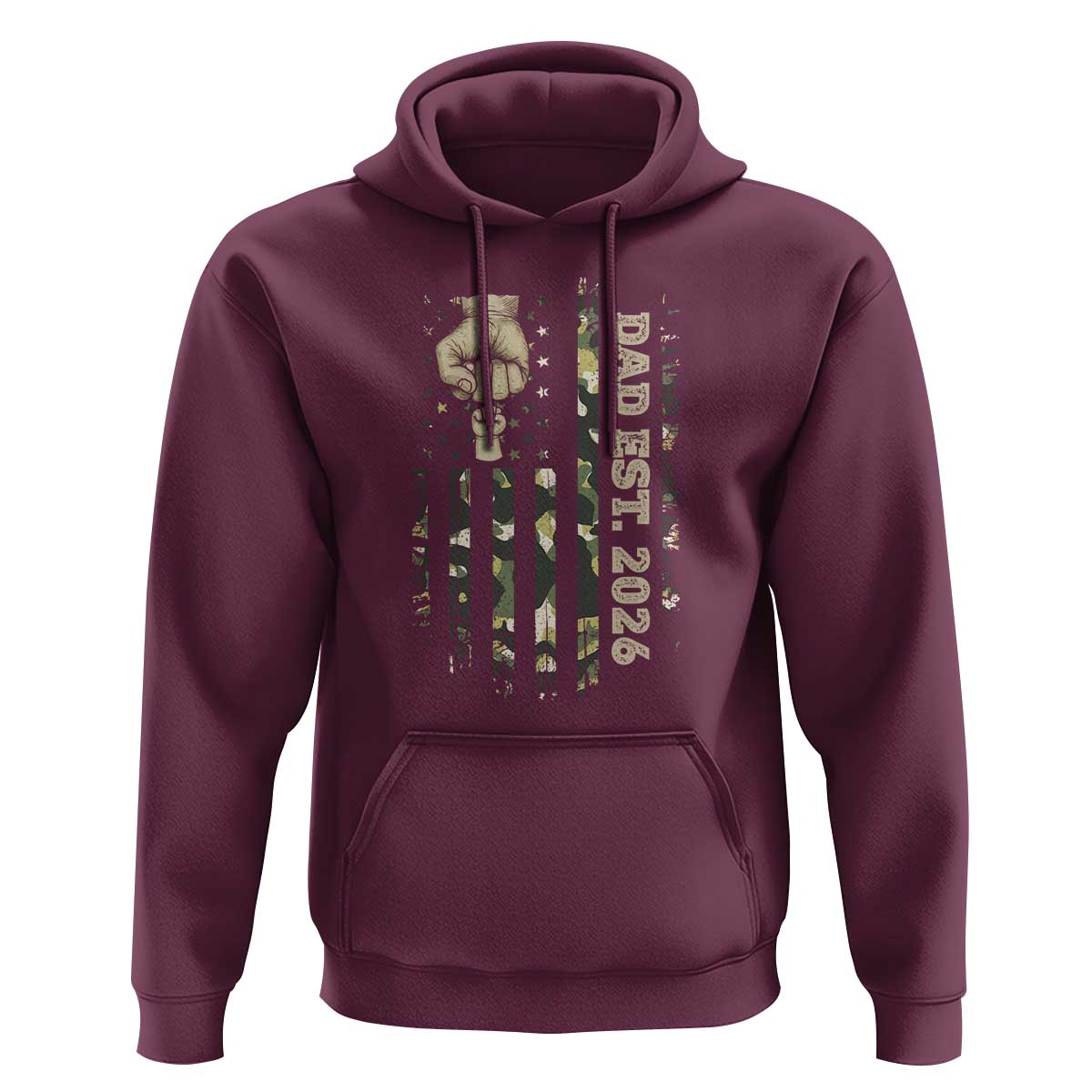New Dad 2026 Hoodie Camo American Flag Military Dad Father's Day