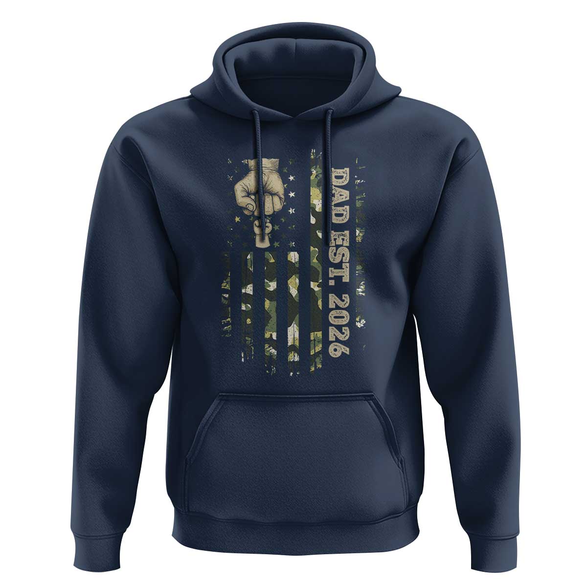New Dad 2026 Hoodie Camo American Flag Military Dad Father's Day