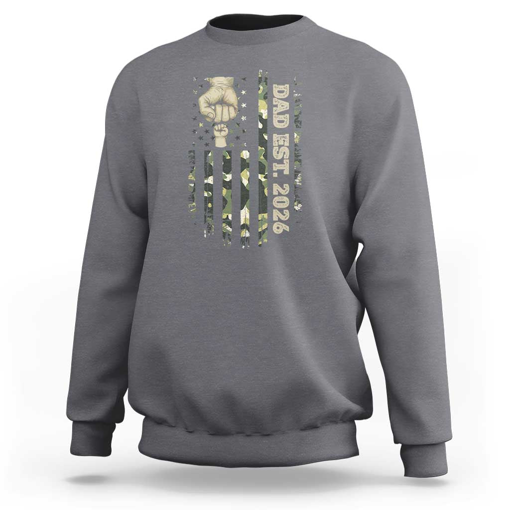 New Dad 2026 Sweatshirt Camo American Flag Military Dad Father's Day