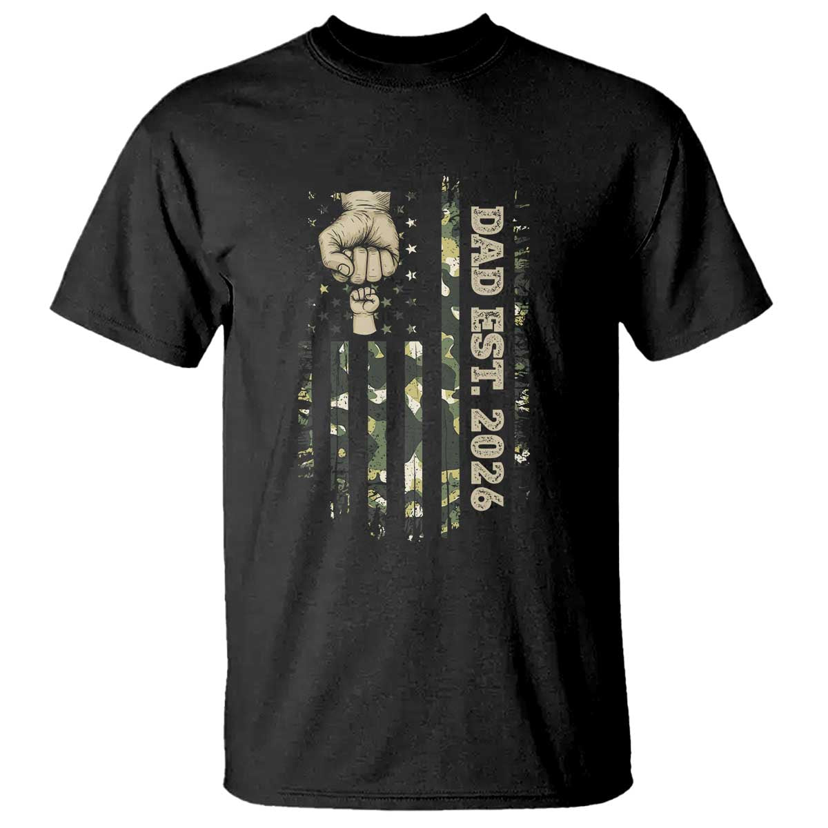 New Dad 2026 T Shirt Camo American Flag Military Dad Father's Day