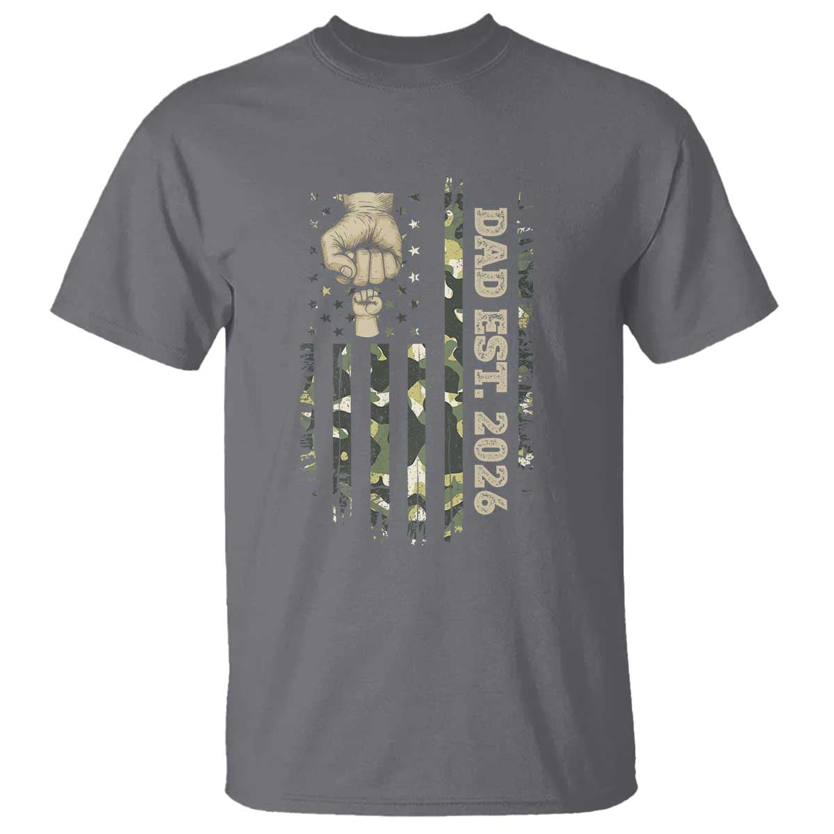 New Dad 2026 T Shirt Camo American Flag Military Dad Father's Day