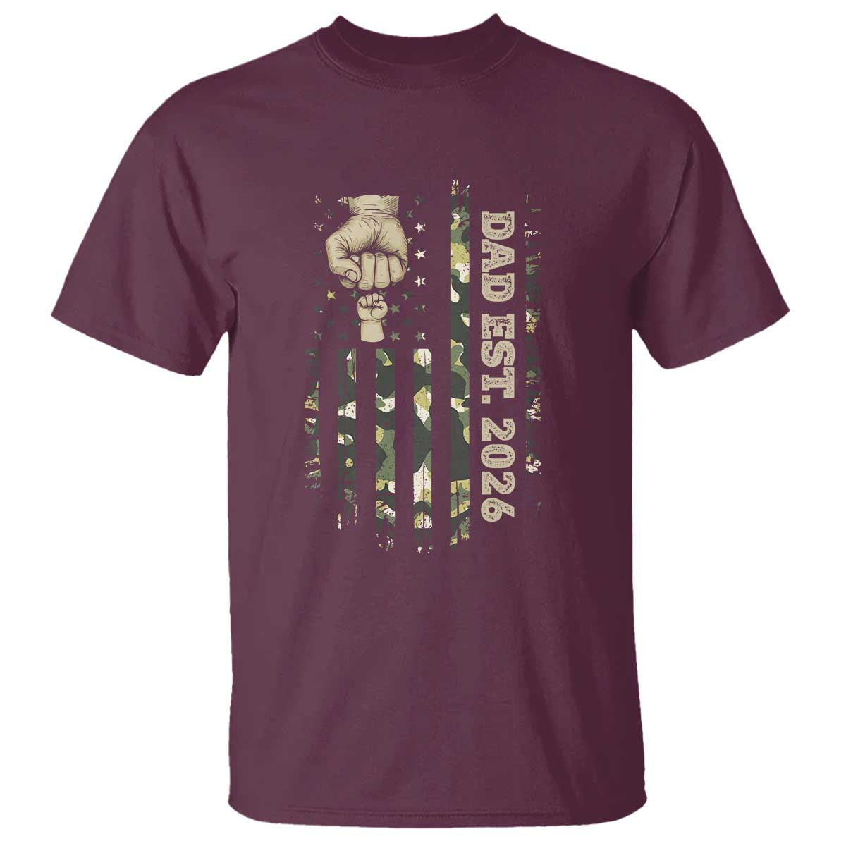 New Dad 2026 T Shirt Camo American Flag Military Dad Father's Day
