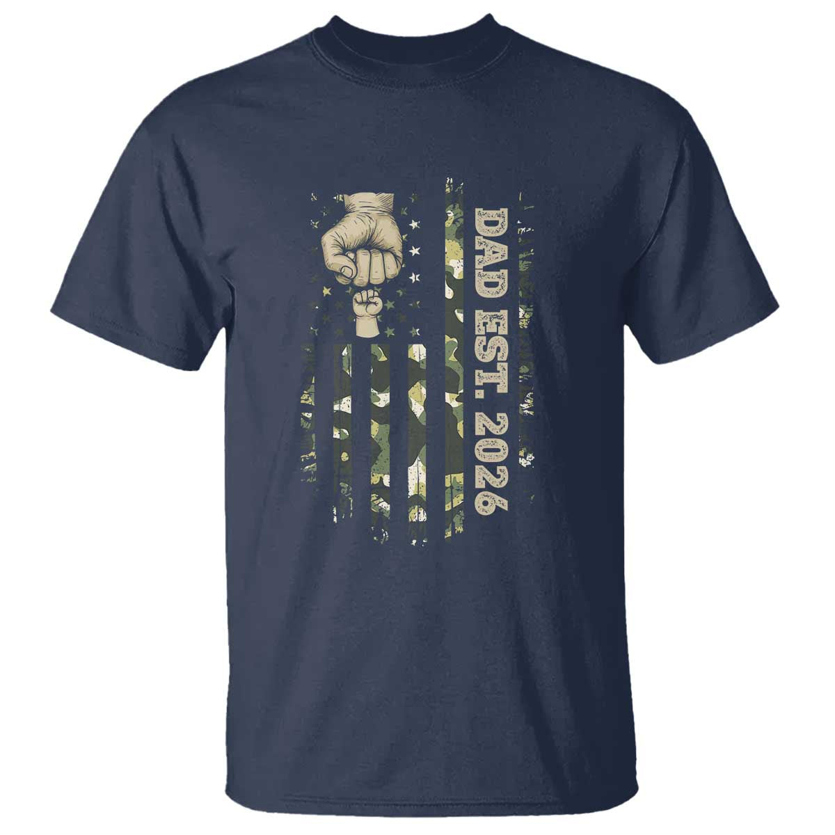 New Dad 2026 T Shirt Camo American Flag Military Dad Father's Day