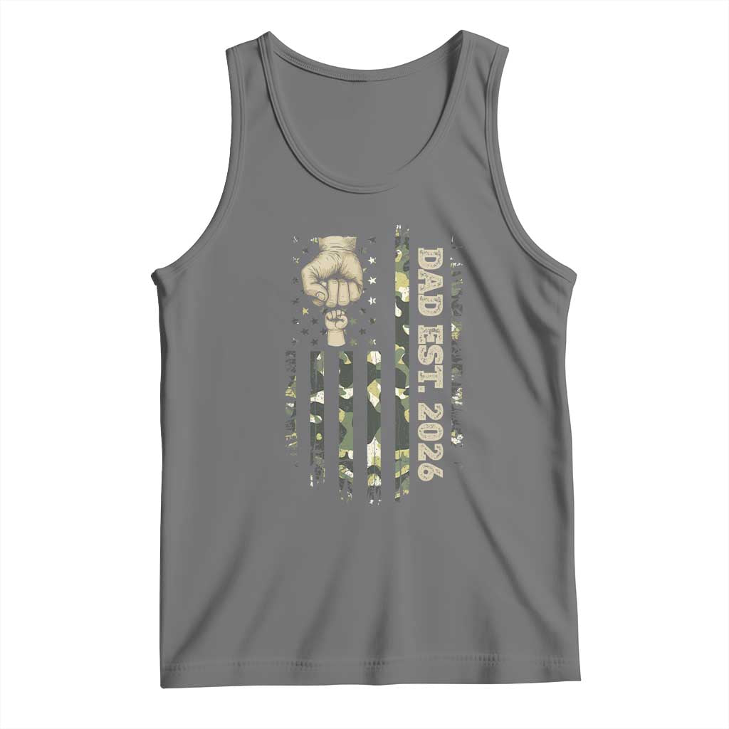 New Dad 2026 Tank Top Camo American Flag Military Dad Father's Day
