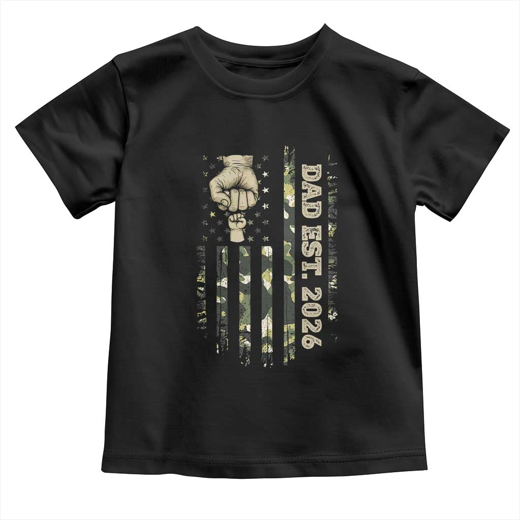 New Dad 2026 Toddler T Shirt Camo American Flag Military Dad Father's Day
