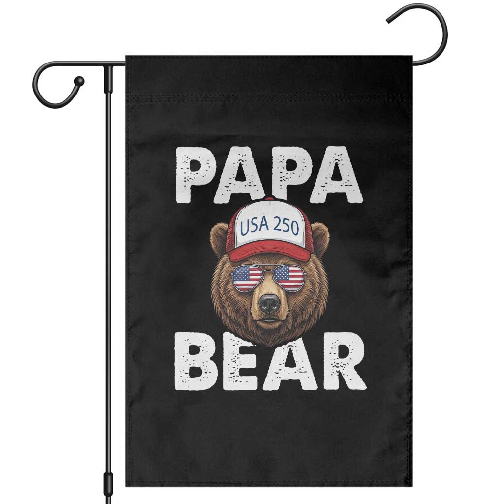 Papa Bear Father's Day Garden Flag America 250th Anniversary USA Flag July 4th
