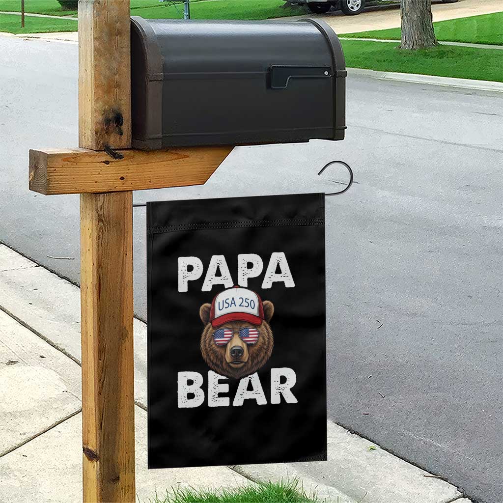 Papa Bear Father's Day Garden Flag America 250th Anniversary USA Flag July 4th