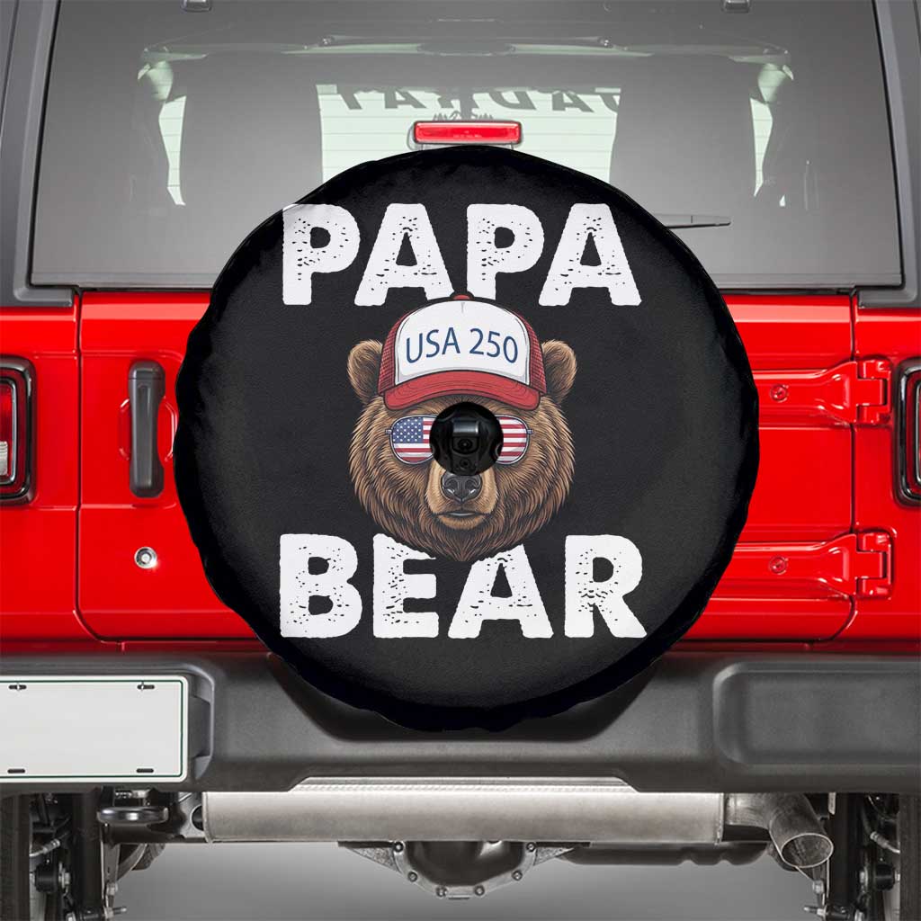 Papa Bear Father's Day Spare Tire Cover America 250th Anniversary USA Flag July 4th