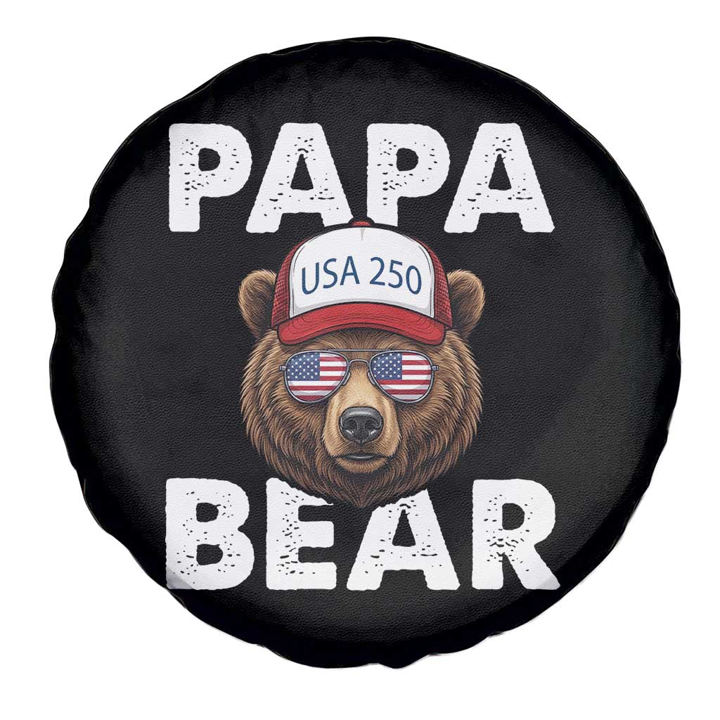 Papa Bear Father's Day Spare Tire Cover America 250th Anniversary USA Flag July 4th