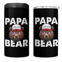Papa Bear Father's Day 4 in 1 Can Cooler Tumbler America 250th Anniversary USA Flag July 4th